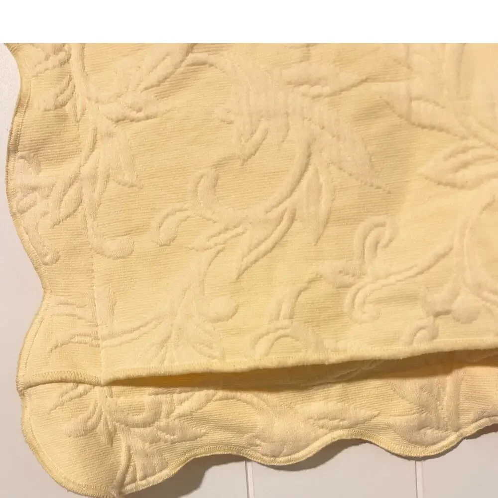 JCP Home King Pillow Sham Cream Embossed Floral Scalloped Edge